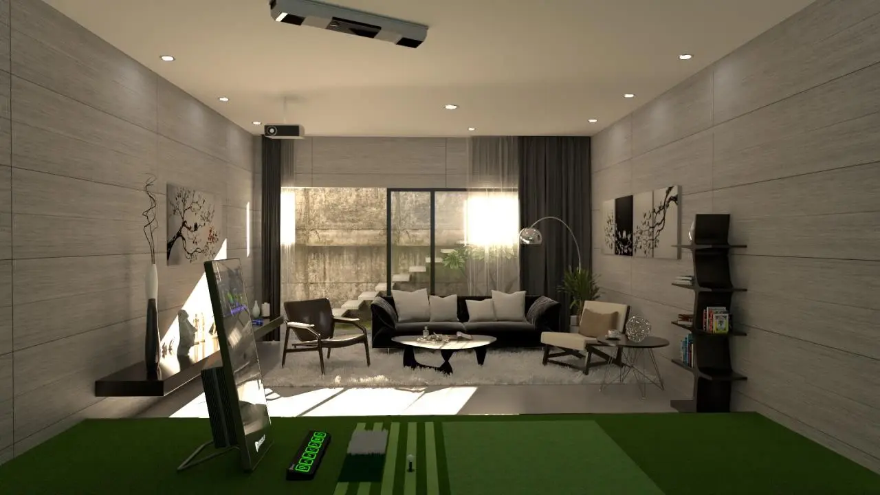 Luxury home and commercial indoor golf simulator interior design