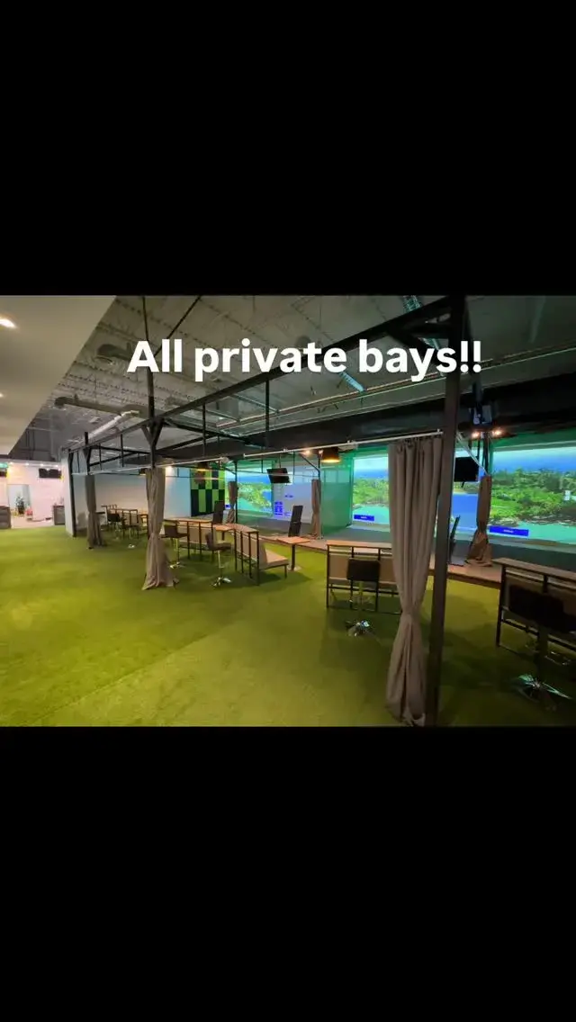 Modern and premium KGOLF indoor golf store interior with advanced simulator bays