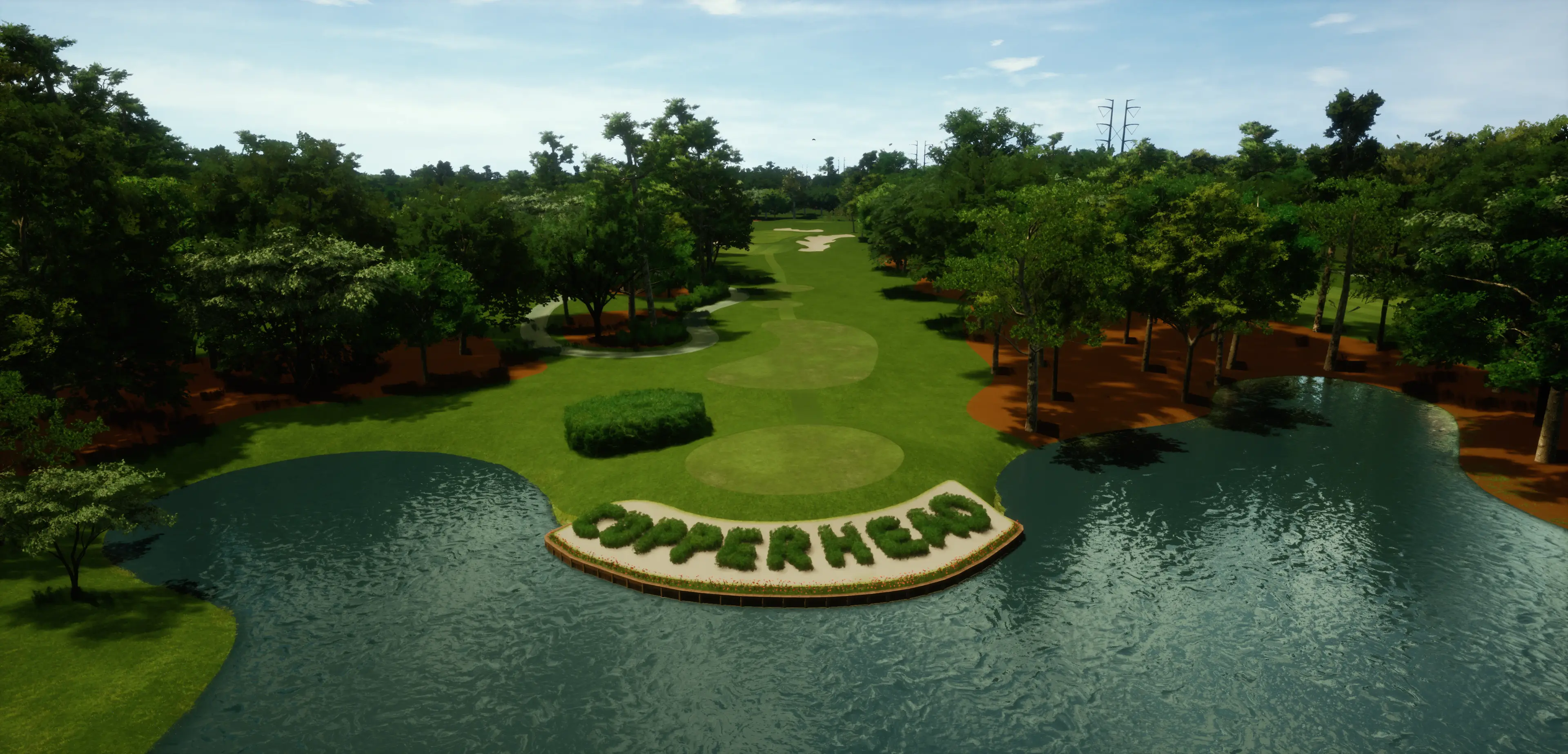 Innisbrook Copperhead golf course hole 17 rendered in KGOLF simulator software