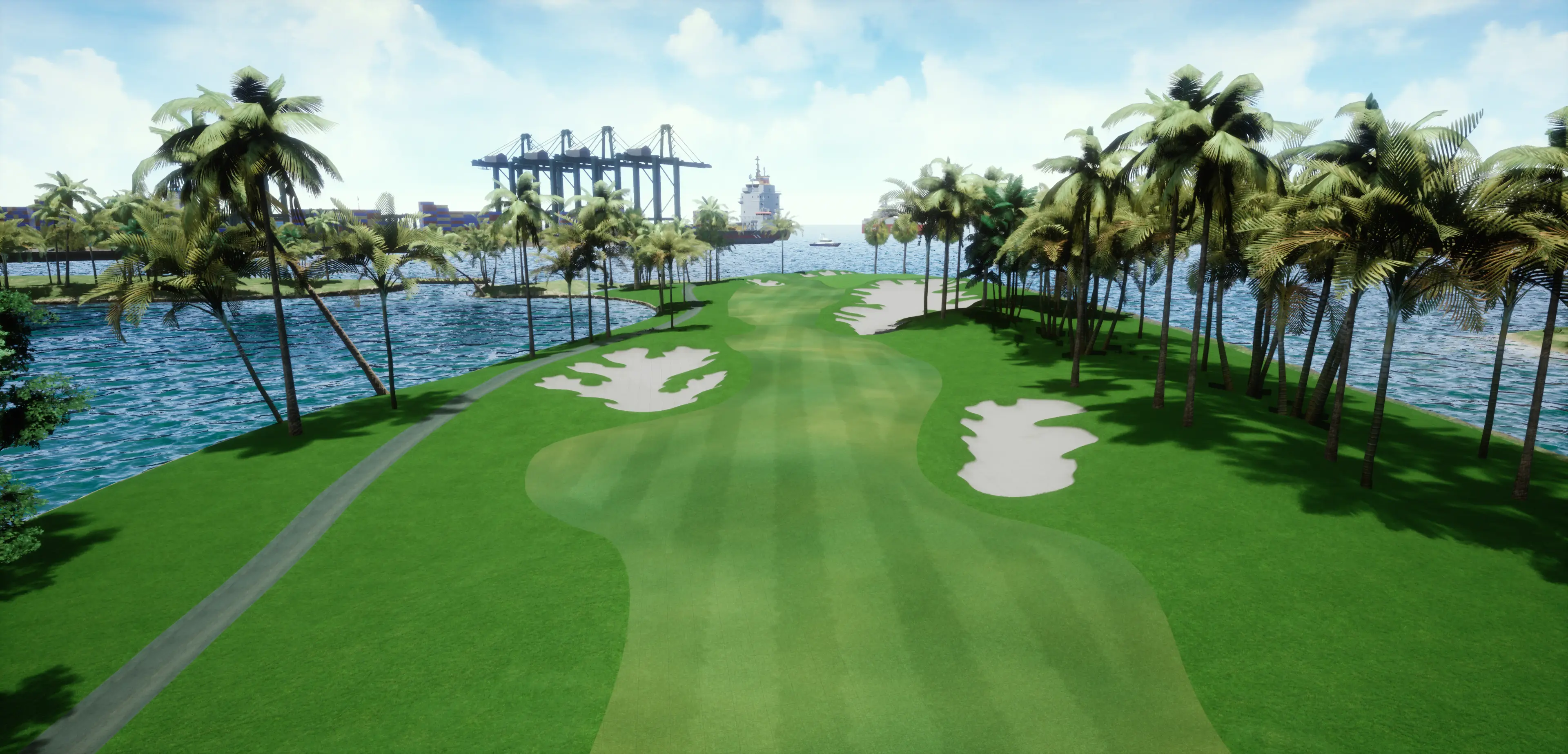 Sentosa Serapong golf course hole 5 rendered in KGOLF simulator software