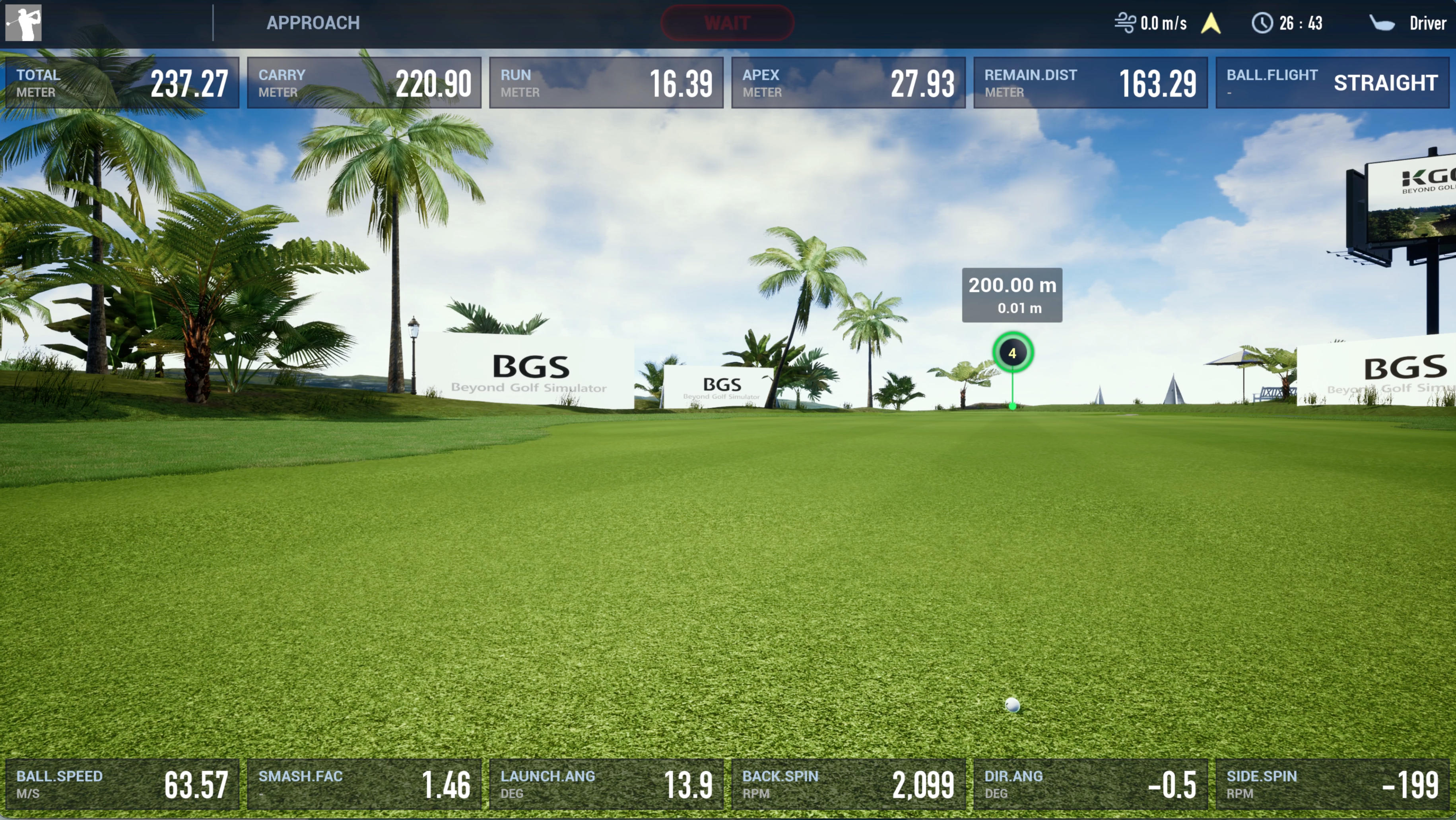 K-GOLF Launch Monitor Mode