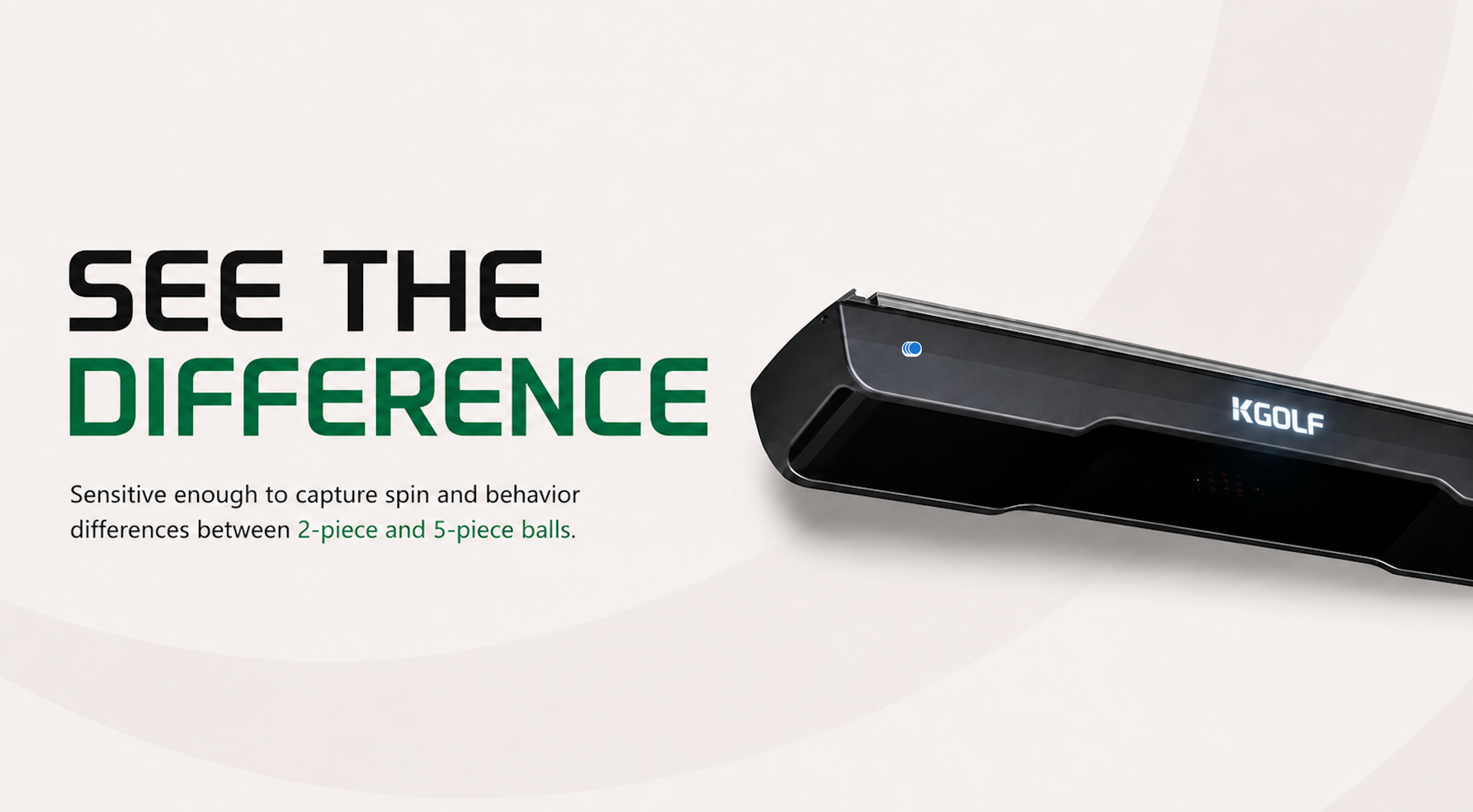 K-GOLF K2 Sensor can detect differences between 2 piece and 5 piece golf balls