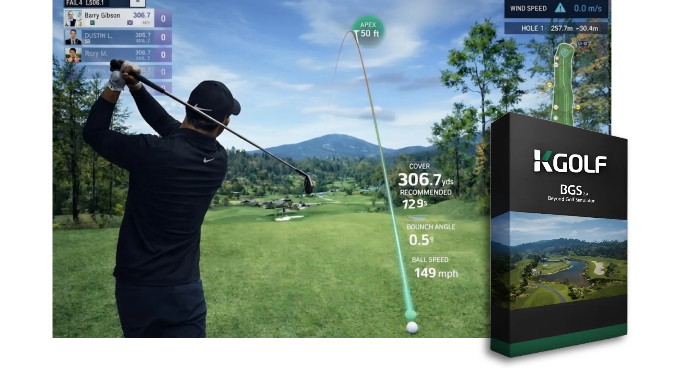 KGOLF Premium Indoor Golf Simulator Software Interface