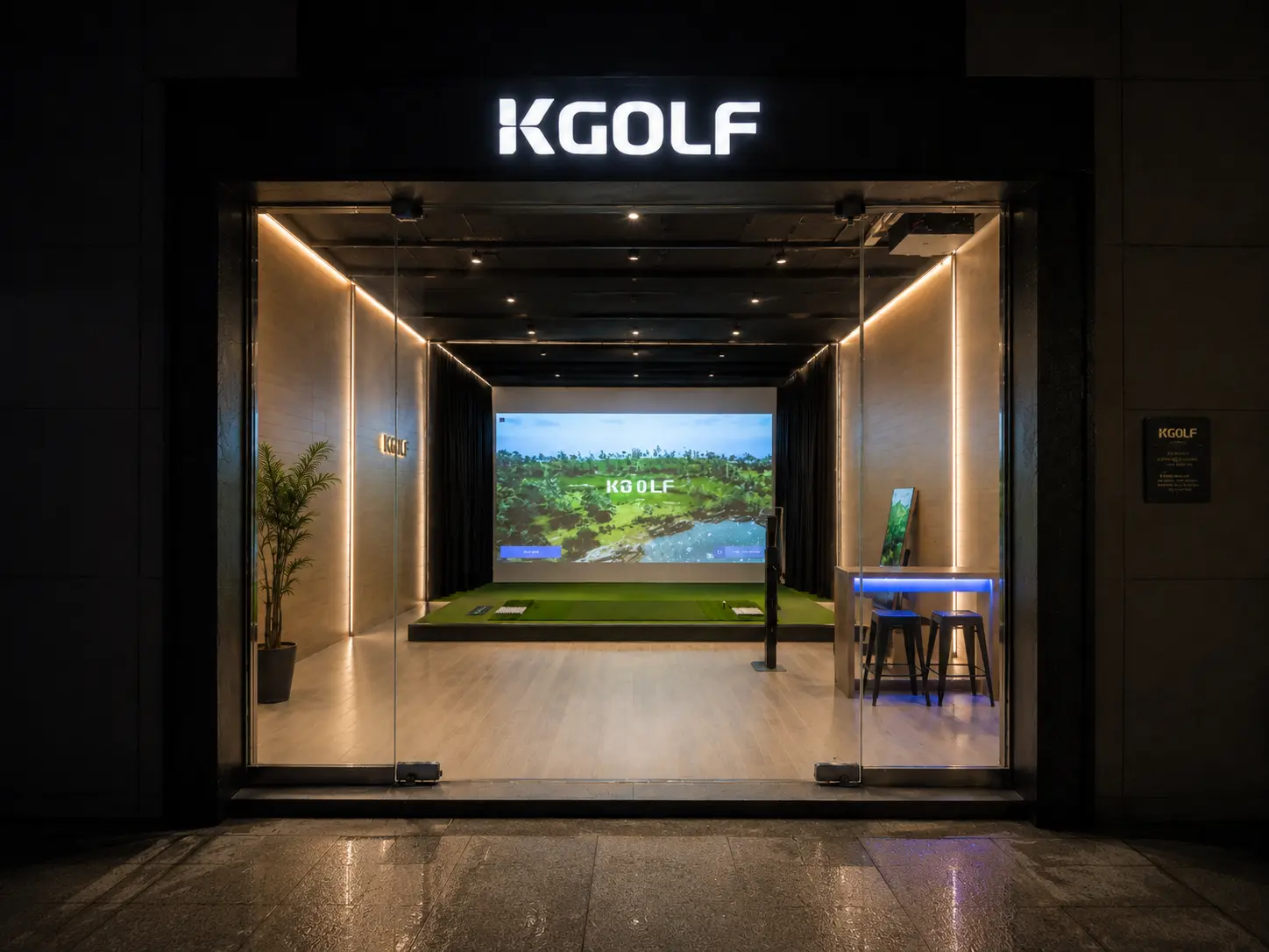 KGOLF25 unmanned indoor golf store entrance